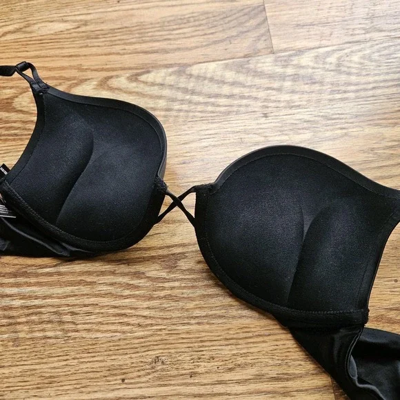Victoria's Secret Women Bra 32C Black Wear Everywhere Super Push Up - Picture 5 of 8